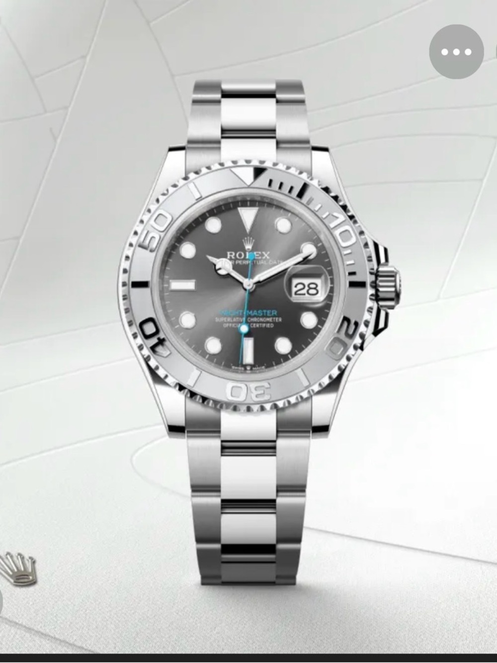 Rolex Yacht-Master Silver and Grey Steel Bracelet Watch